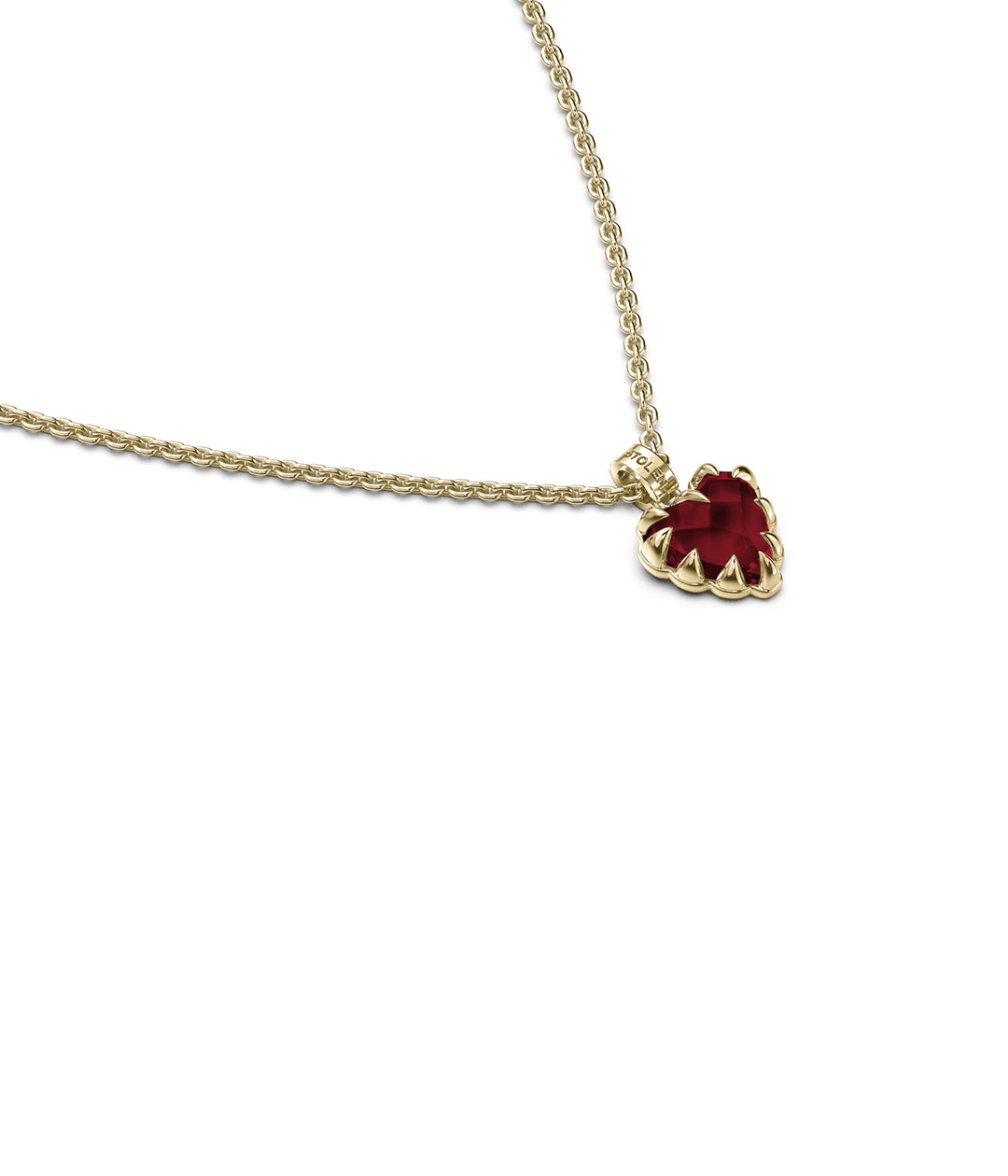 LOVE CLAW NECKLACE GARNET - GOLD PLATED