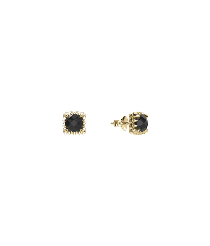 BABY CLAW STUDS ONYX GOLD PLATED