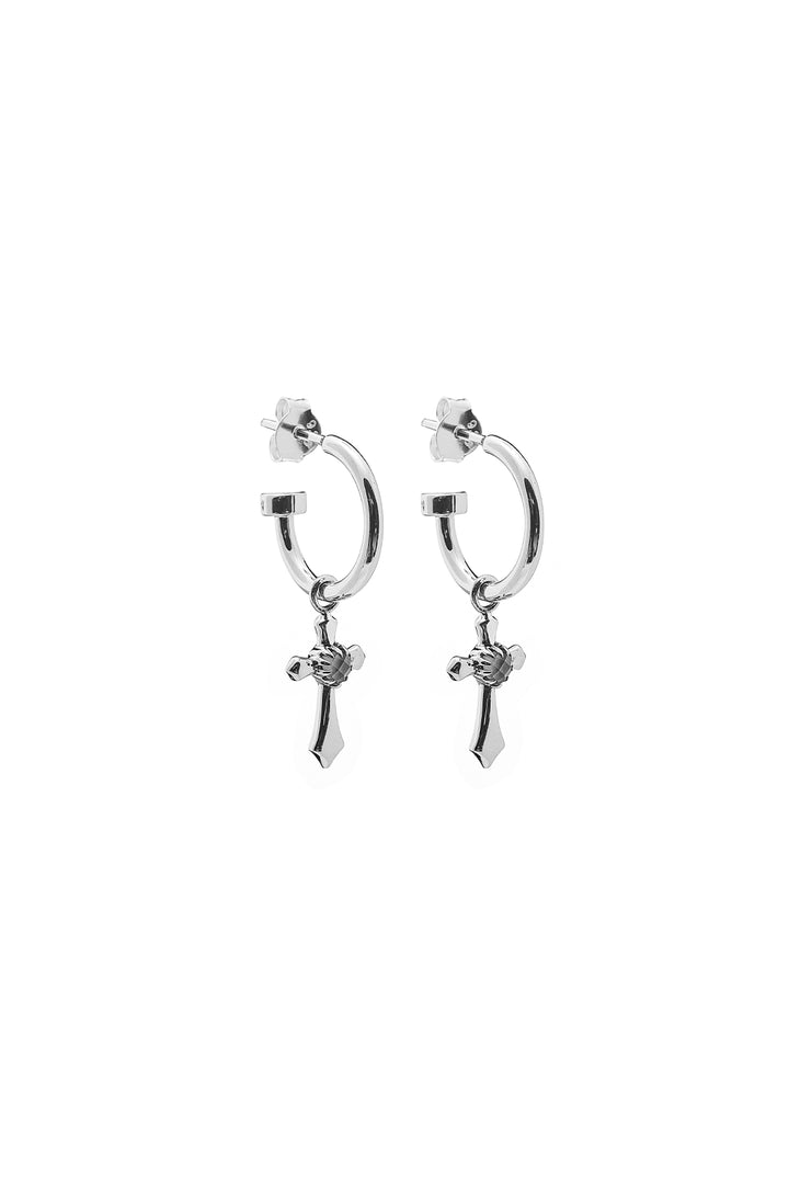 GOTHIC SIDE CROSS ANCHOR EARRINGS