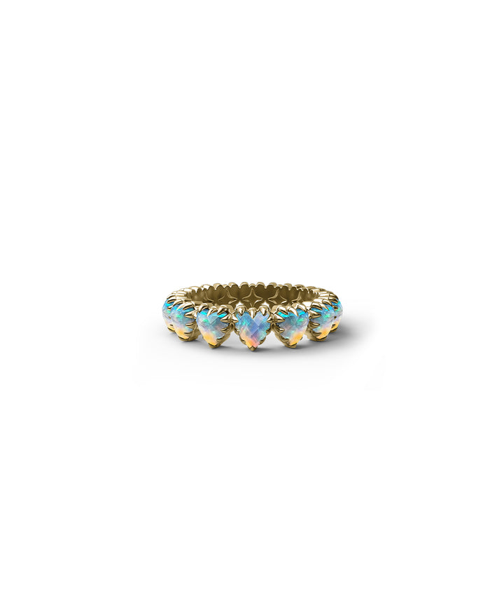 LOVE CLAW ETERNITY RING BELLO OPAL - GOLD VEMEIL