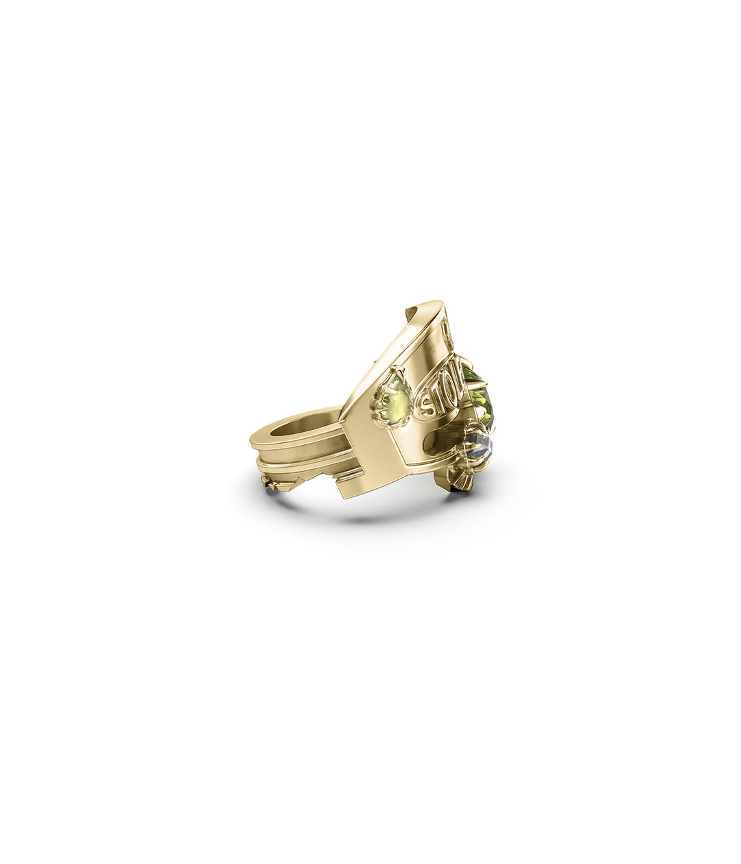 CRYSTALLISED KEY RING - GOLD VERMEIL