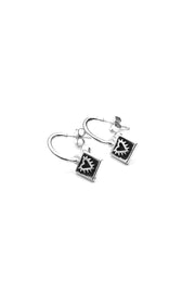 MICRO SPIKED HEART ANCHOR EARRINGS
