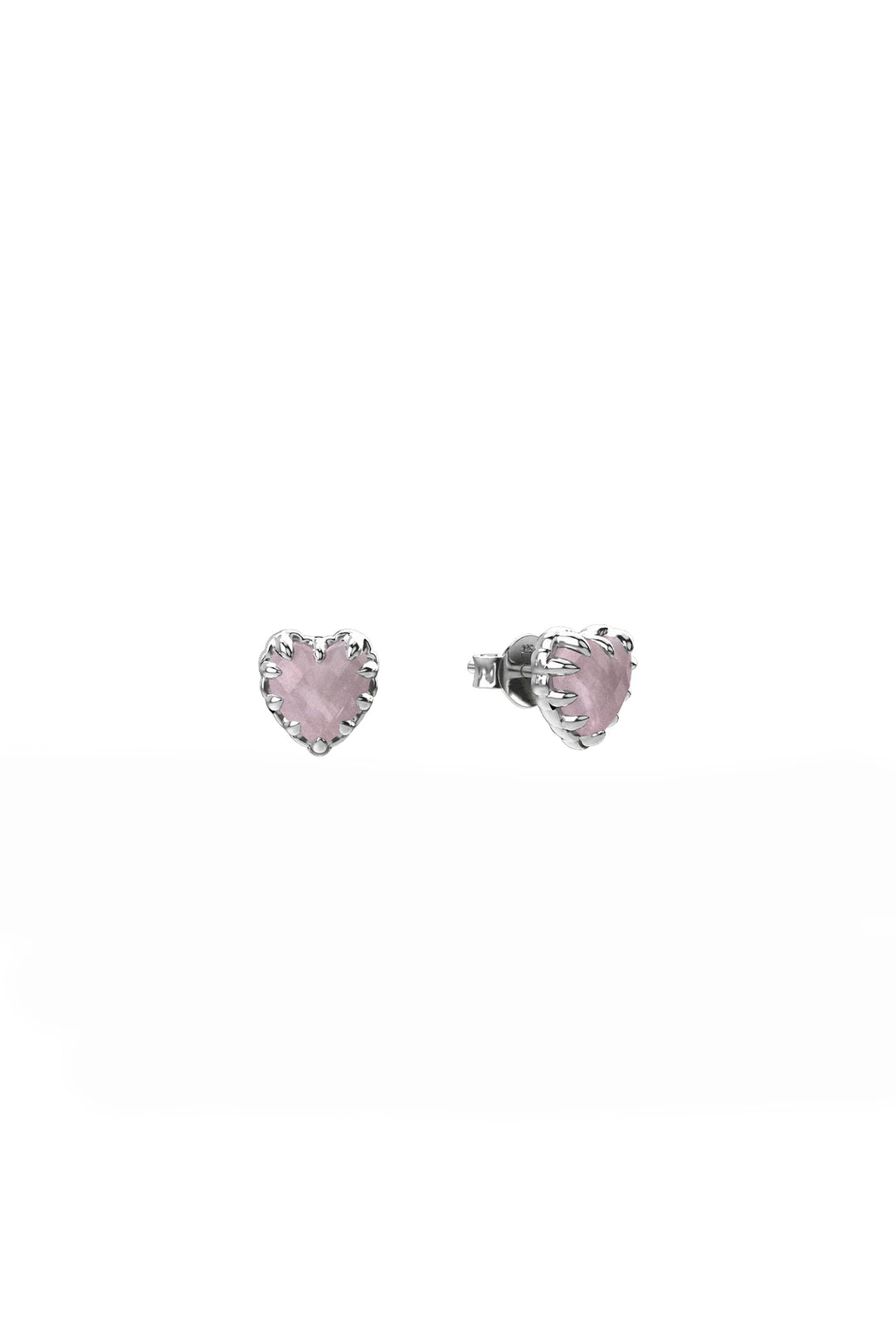 ORIGINAL SETTING - LOVE CLAW STUD EARRINGS - ROSE QUARTZ