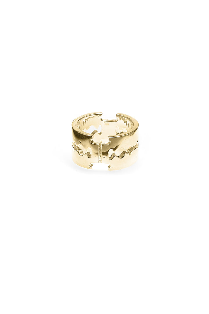 DOUBLE BLADE RING - GOLD PLATED