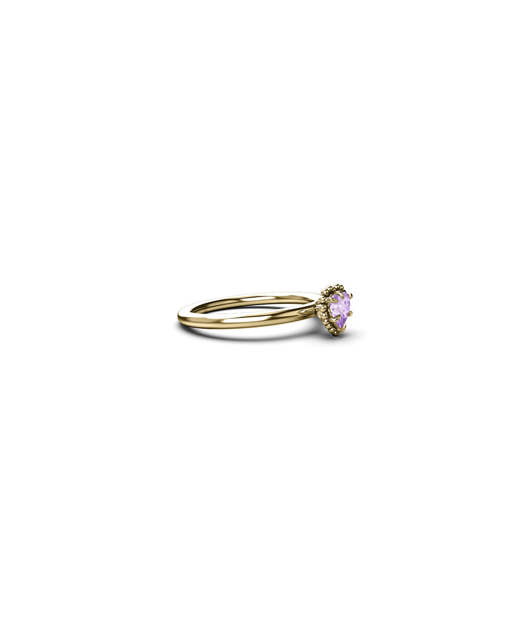 DAHLIA'S HEART RING - AMETHYST x GOLD VERMEIL