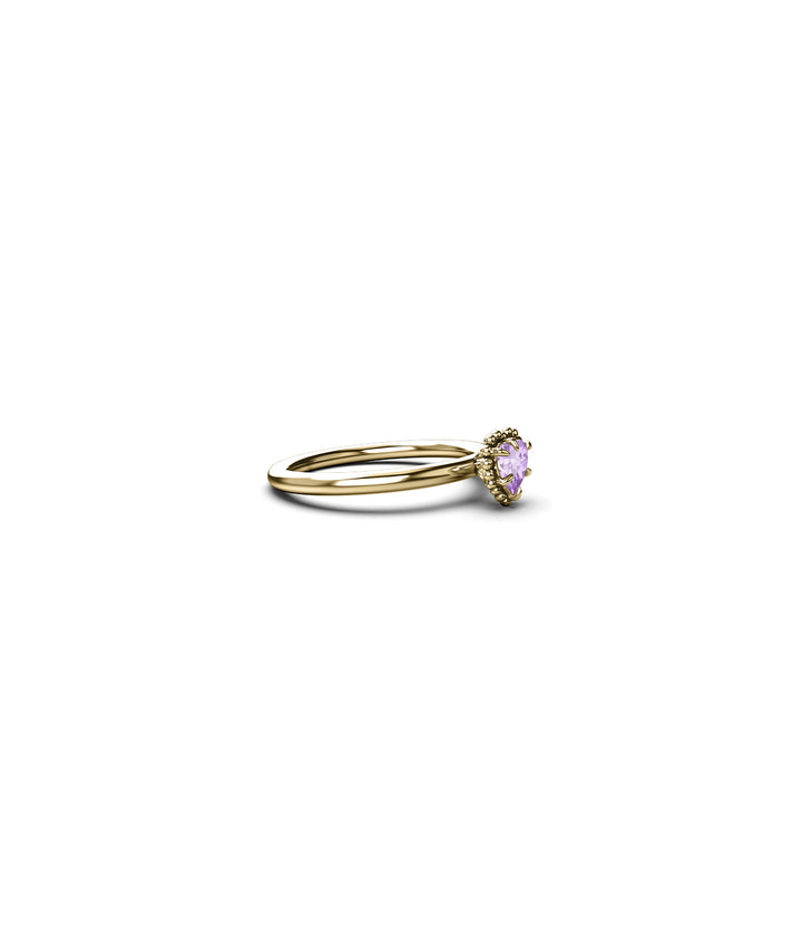 DAHLIA'S HEART RING - AMETHYST x GOLD VERMEIL