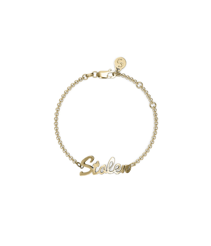 STOLEN SCRIPT BRACELET - GOLD PLATED
