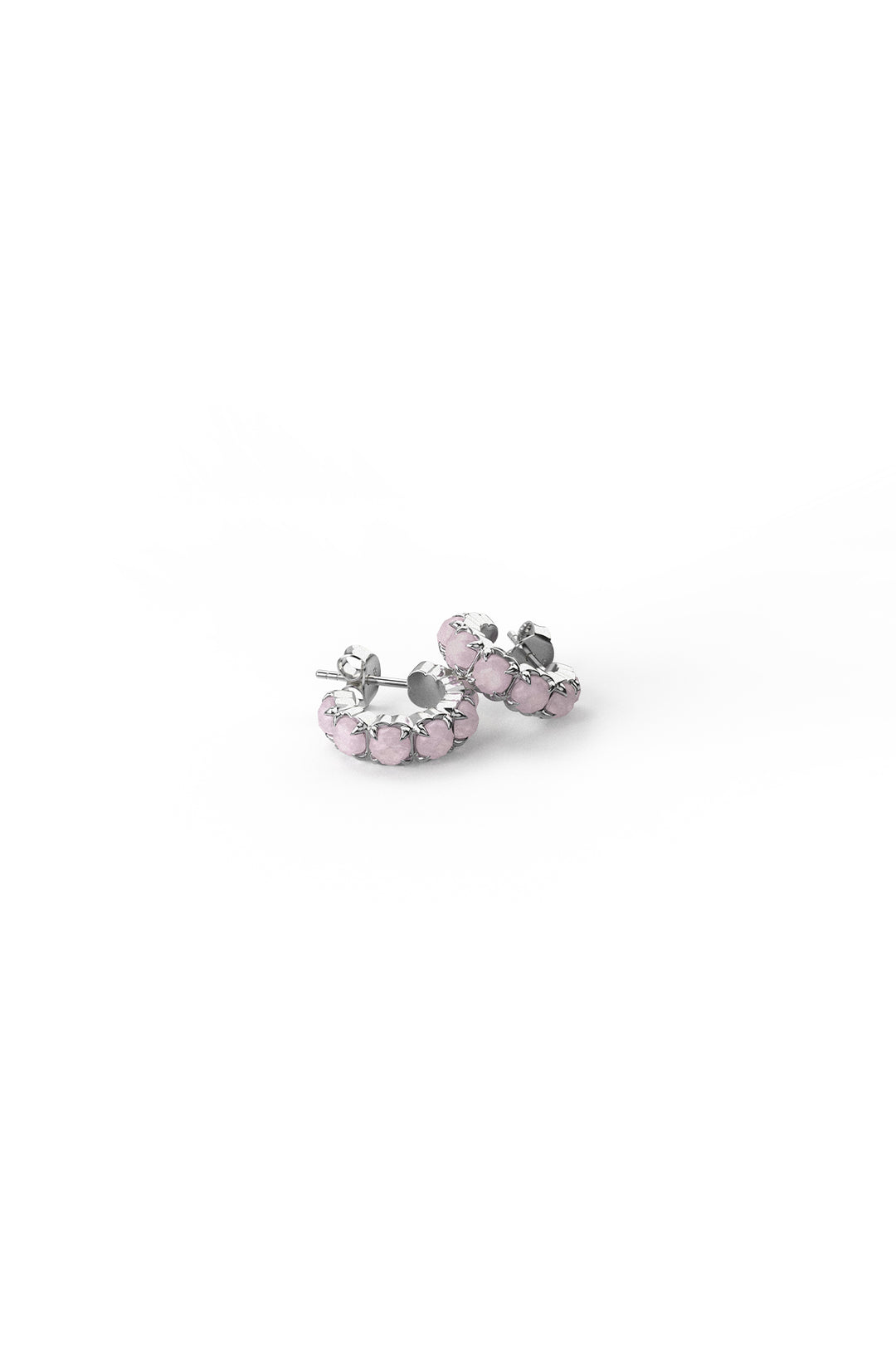 HALO CLUSTER EARRINGS ROSE QUARTZ