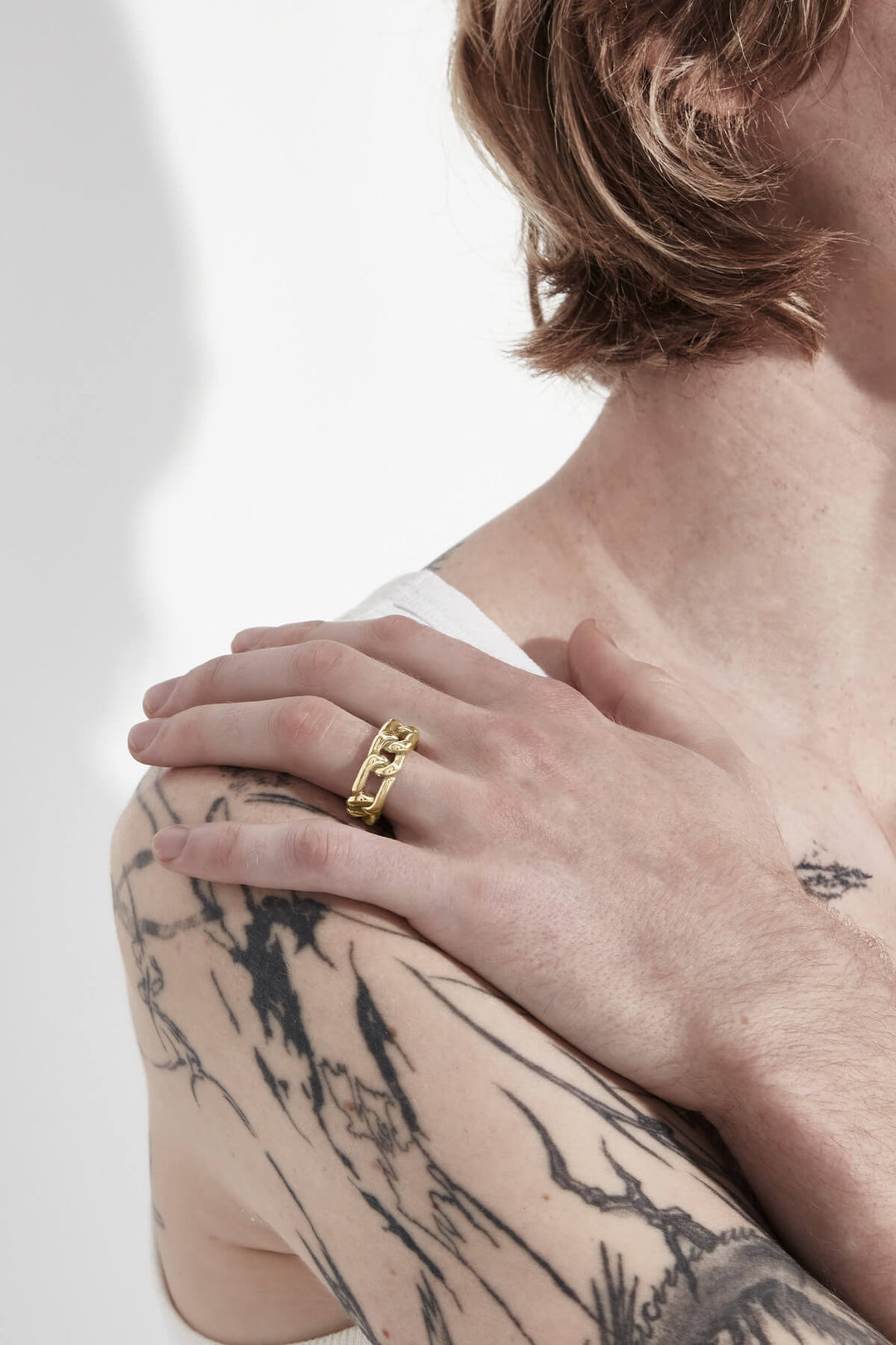 CURBED SPACER RING - GOLD PLATED