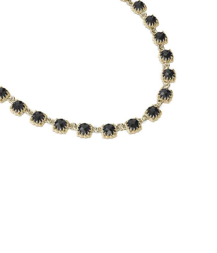 LOVE CLAW ETERNITY NECKLACE GOLD PLATED ONYX