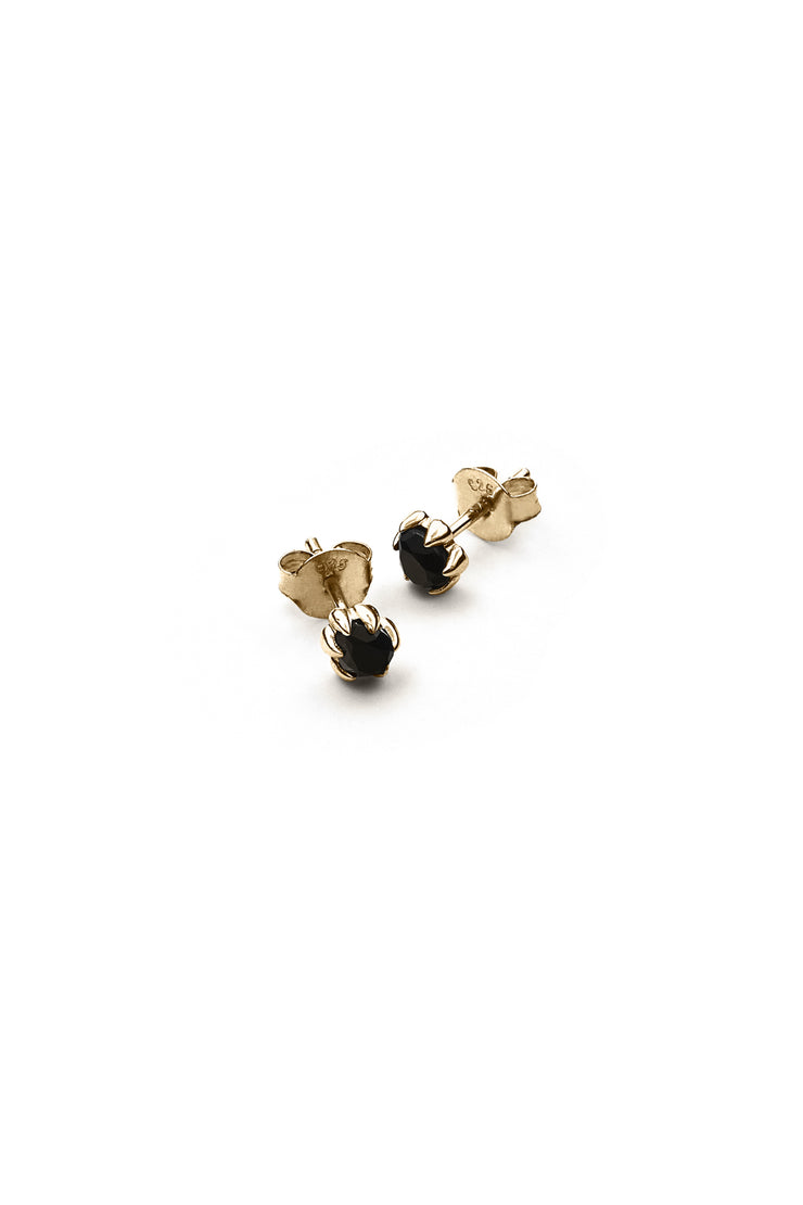MICRO ONYX STUDS - GOLD PLATED