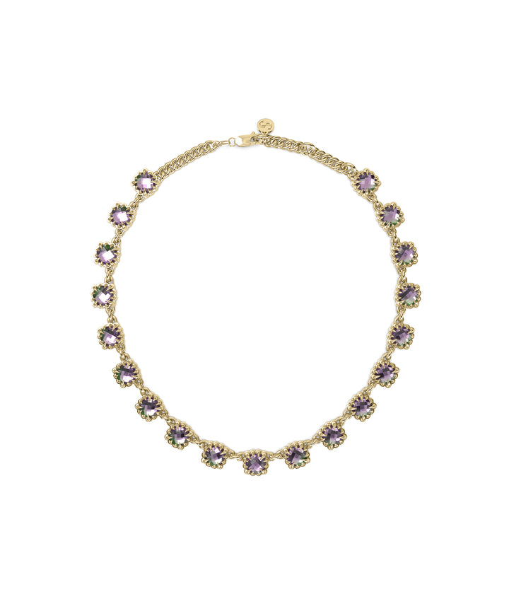 LOVE CLAW ETERNITY NECKLACE MYSTIC QUARTZ - GOLD PLATED