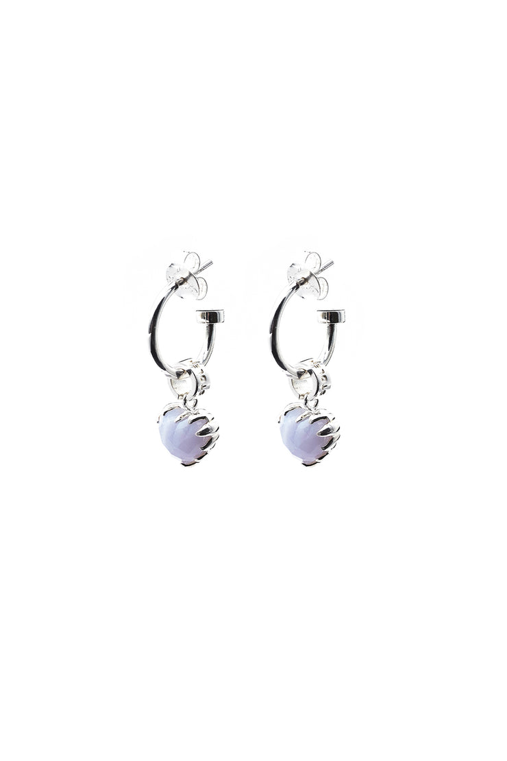 LOVE ANCHOR EARRING BLUE LACE AGATE