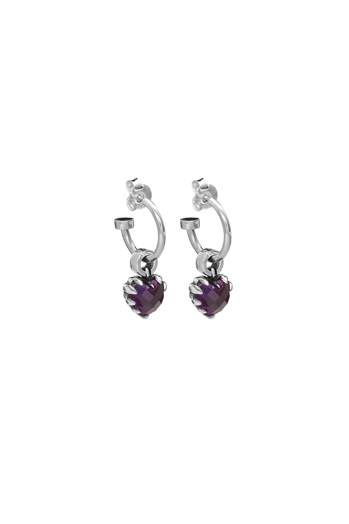 LOVE ANCHOR EARRING DARK AMETHYST