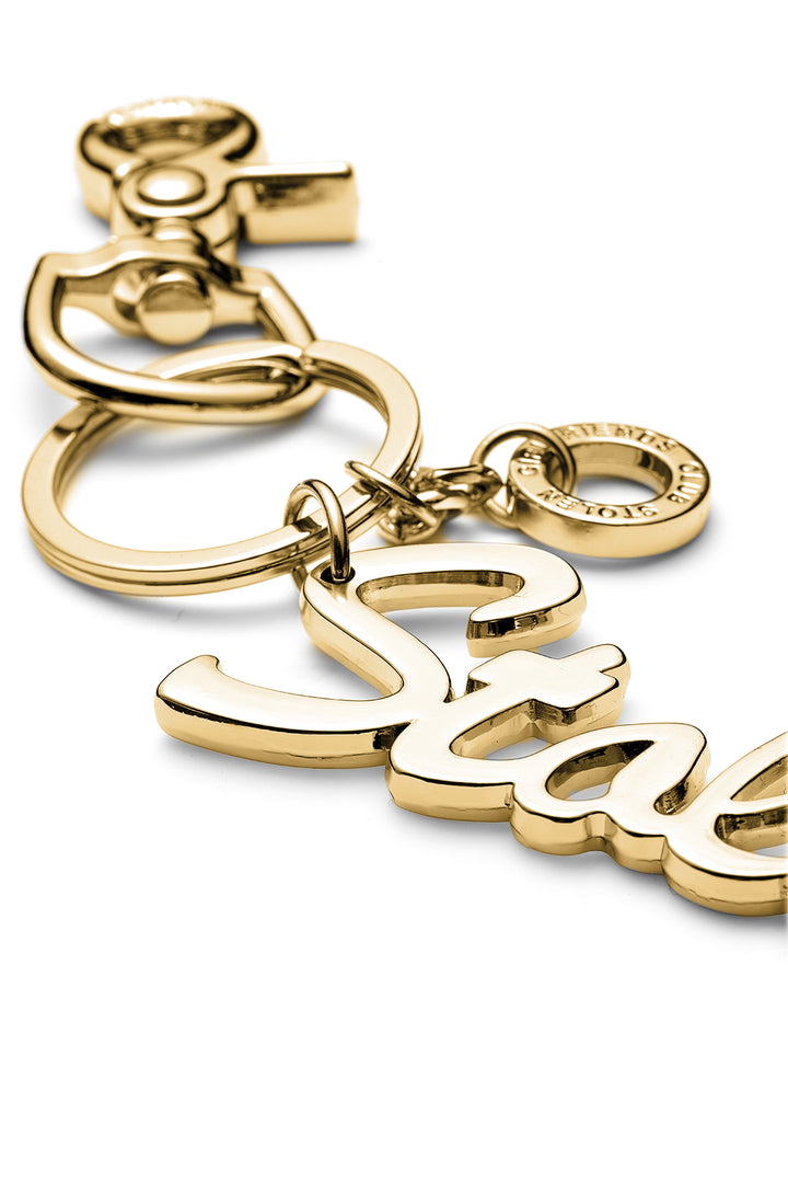 SCRIPT KEYRING - GOLD PLATED