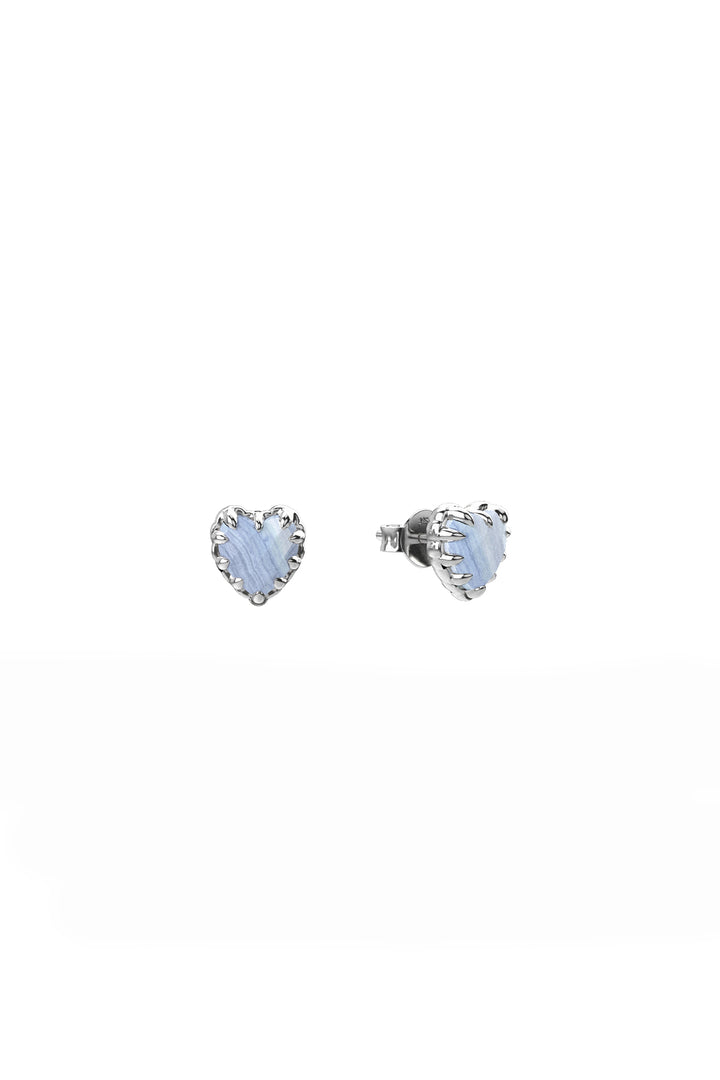 LOVE CLAW EARRINGS BLUE LACE AGATE