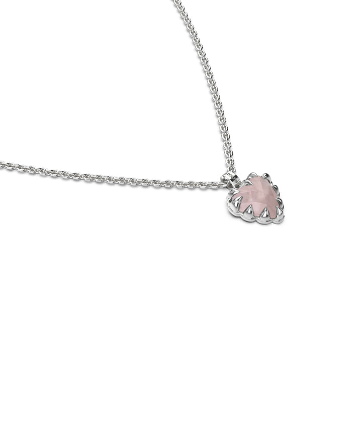 LOVE CLAW NECKLACE ROSE QUARTZ