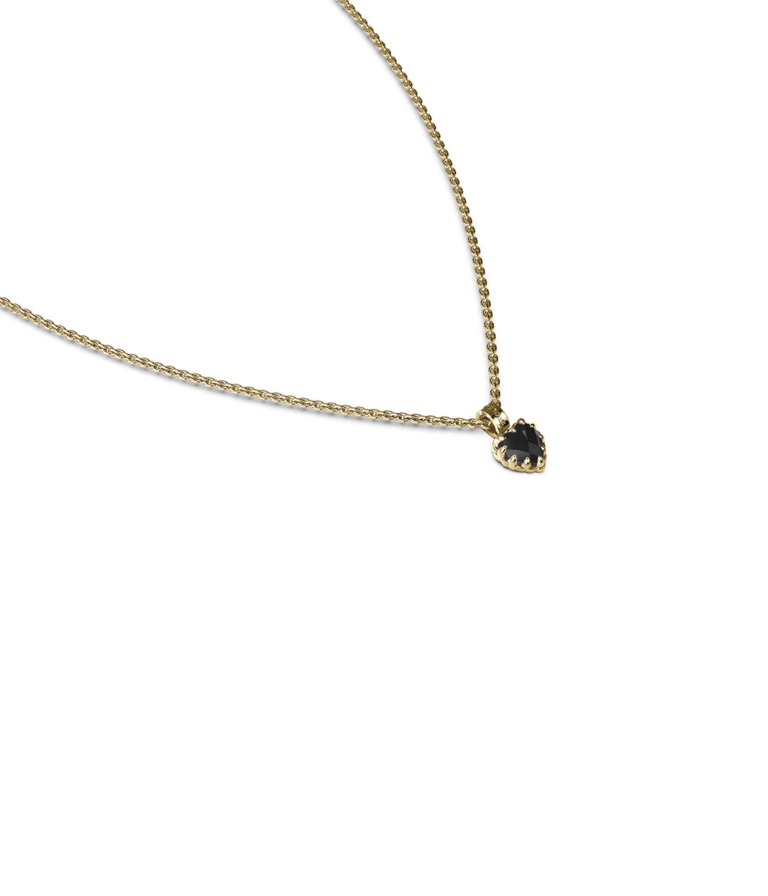 MINI LOVE CLAW NECKLACE ONYX GOLD PLATED