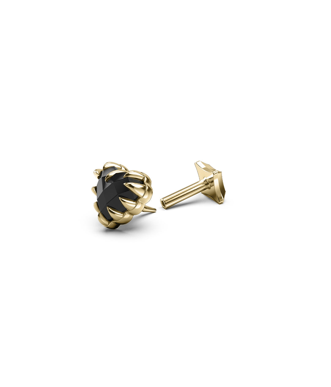 LOVE CLAW FLAT BACK SINGLE EARRING -  9K GOLD