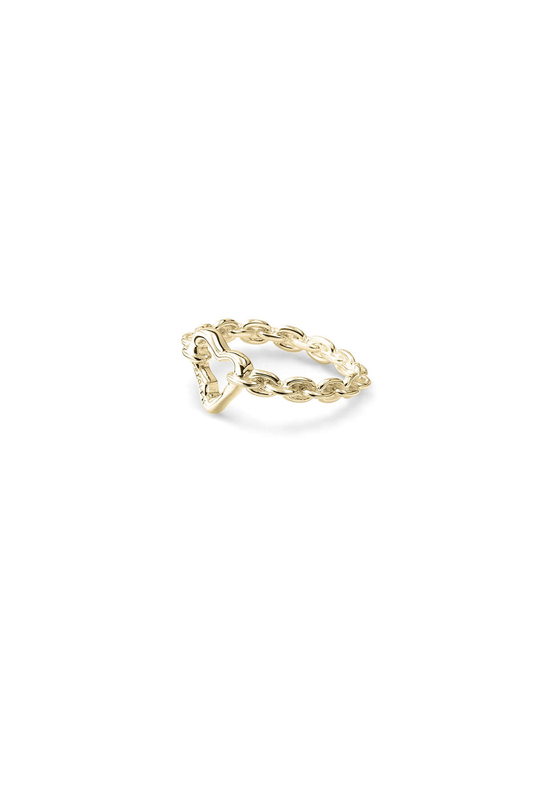 MELTED HEART CHAIN RING GOLD PLATED