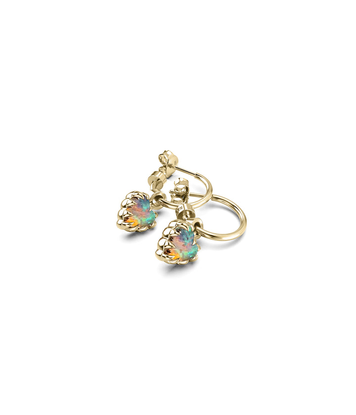 LOVE CLAW ANCHOR EARRINGS BELLO OPAL - GOLD PLATED