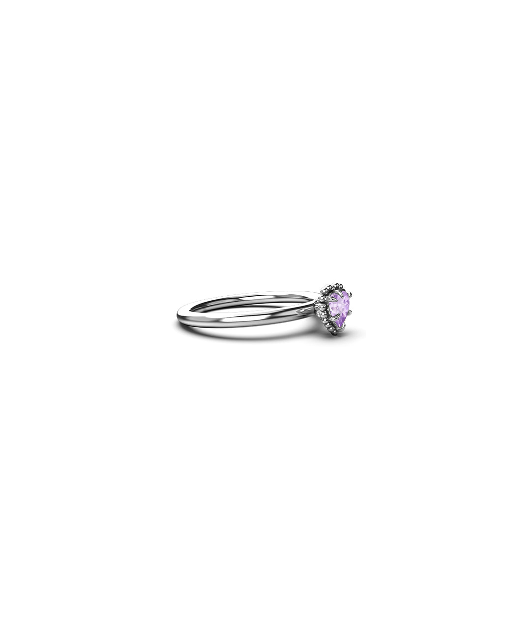 DAHLIA'S HEART RING - AMETHYST