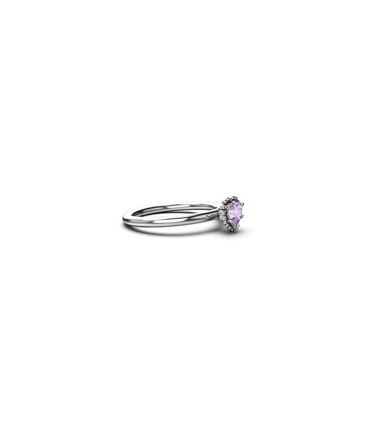 DAHLIA'S HEART RING - AMETHYST