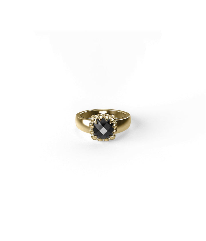 BABY CLAW RING ONYX - GOLD VERMEIL