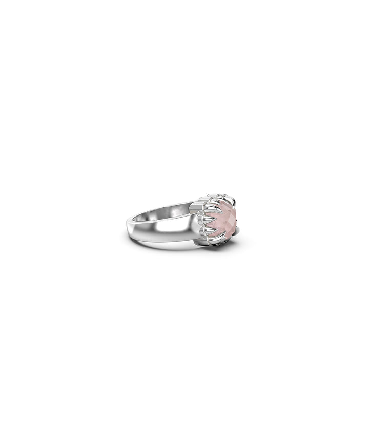 BABY CLAW RING ROSE QUARTZ