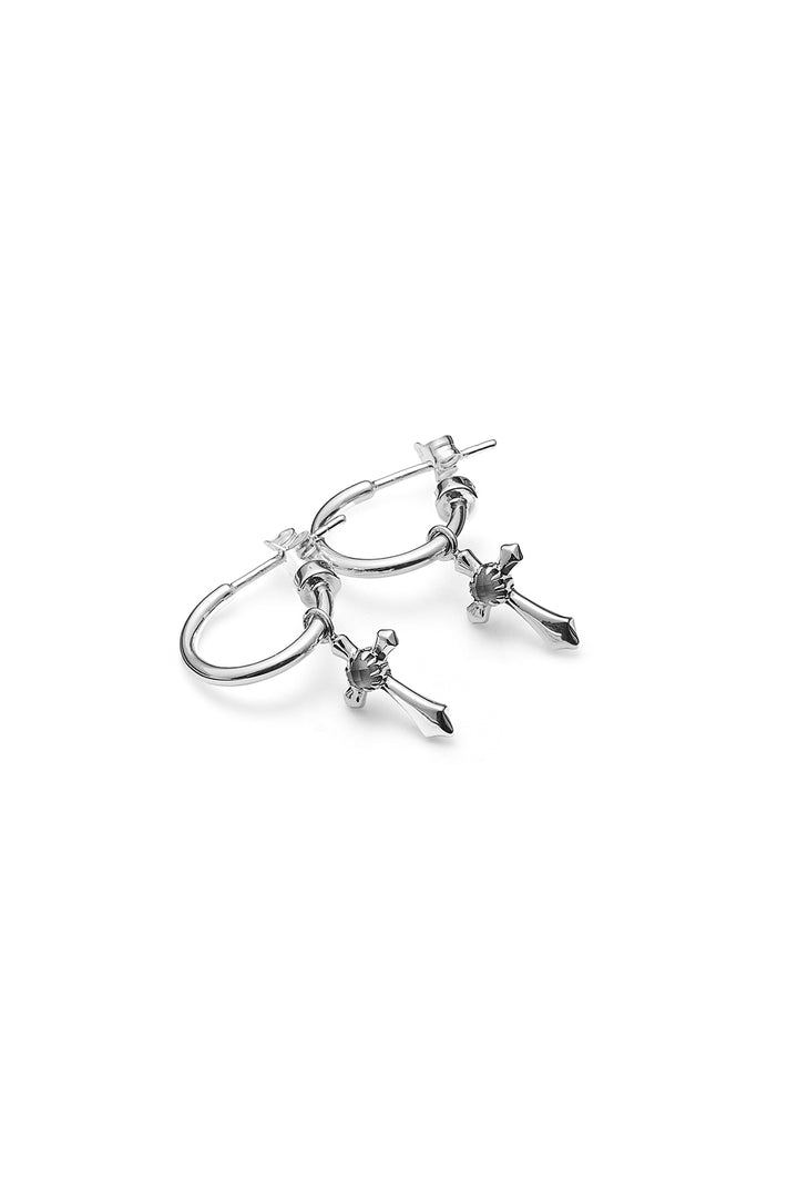 GOTHIC SIDE CROSS ANCHOR EARRINGS