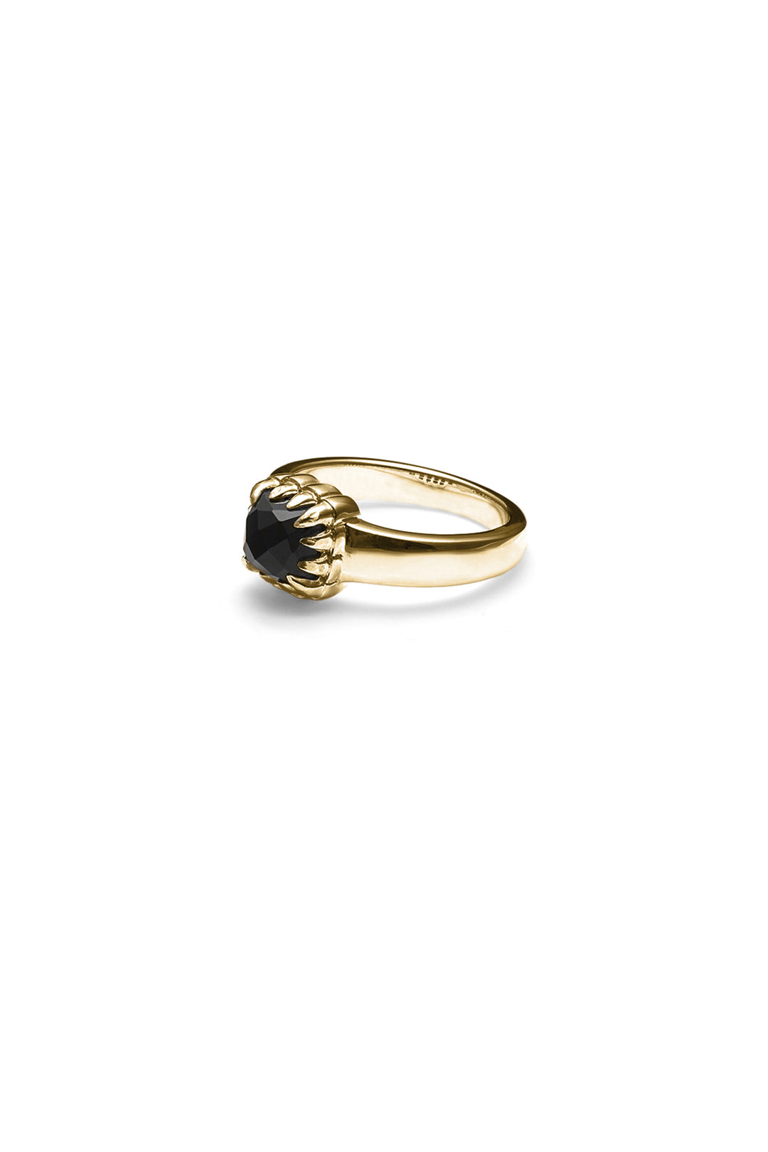 BABY CLAW RING ONYX - GOLD PLATED