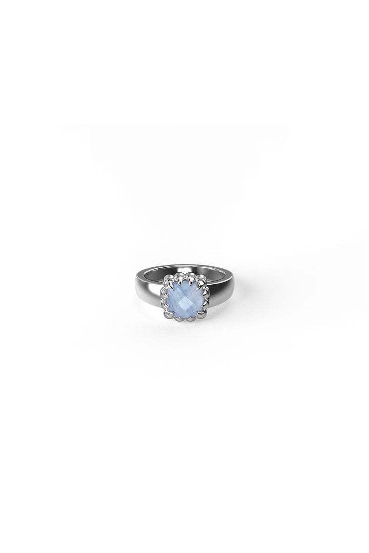 BABY CLAW RING BLUE LACE AGATE
