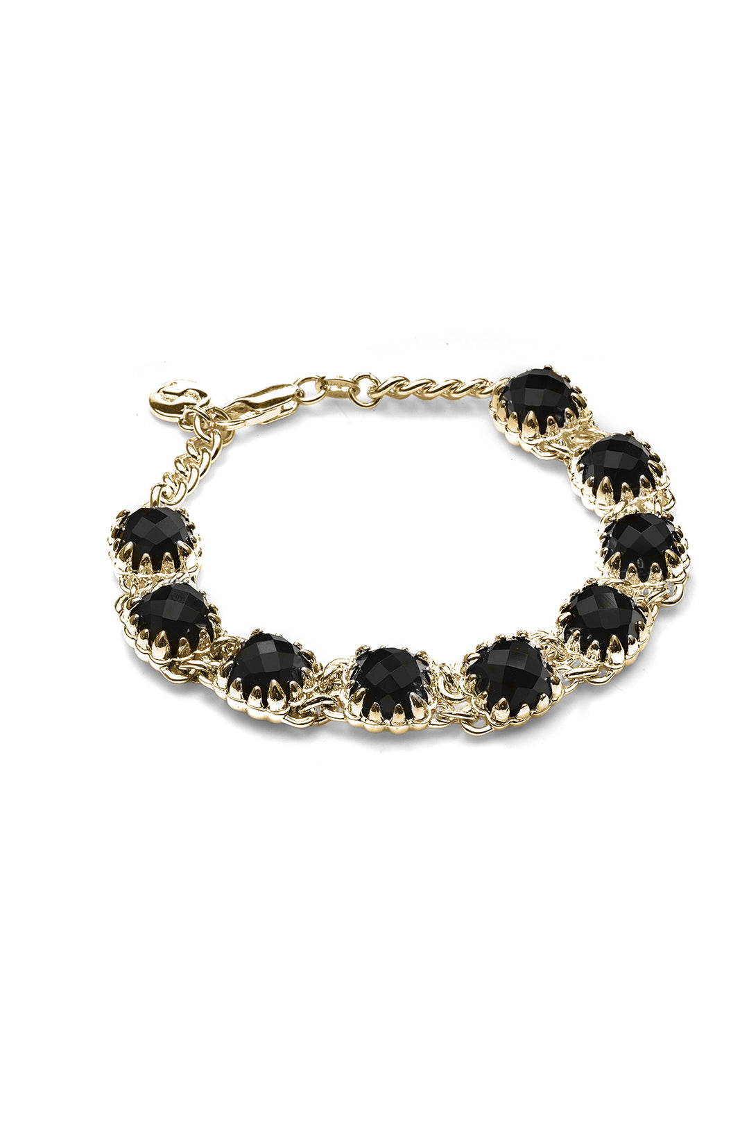 LOVE CLAW ETERNITY BRACELET ONYX GOLD PLATED