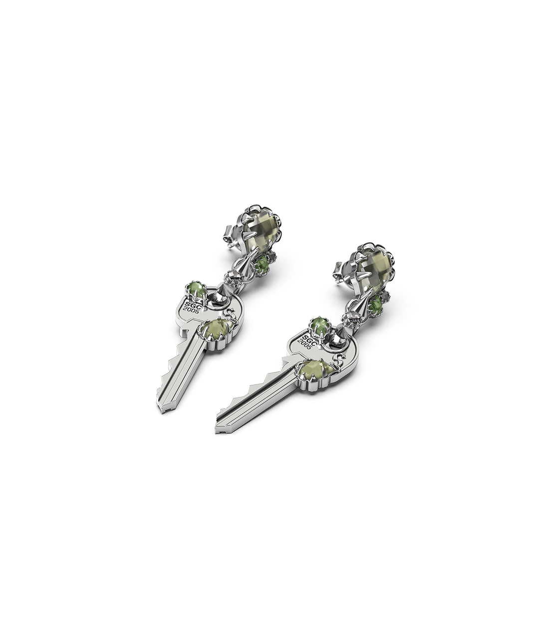 CRYSTALLISED KEY EARRINGS
