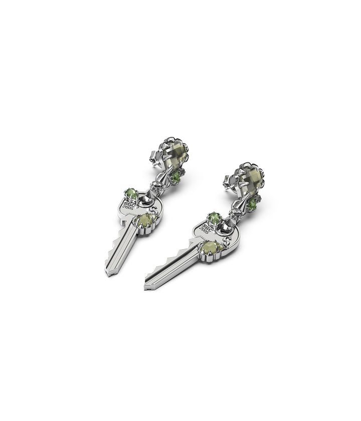 CRYSTALLISED KEY EARRINGS