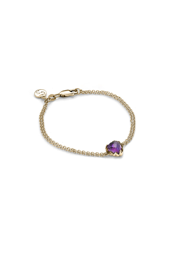 LOVE CLAW BRACELET DARK AMETHYST GOLD PLATED