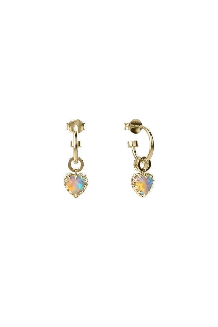 LOVE CLAW ANCHOR EARRINGS BELLO OPAL - GOLD PLATED