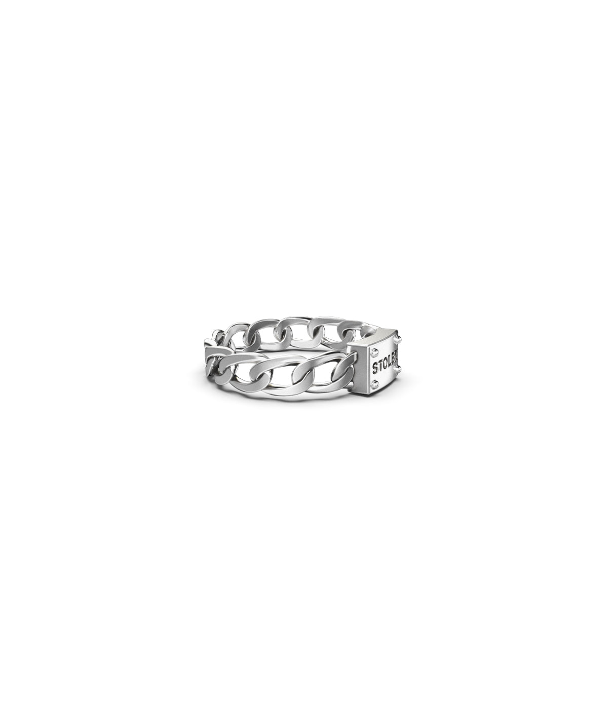 Sterling Silver Narrow Curb Chain Ring - Stolen Girlfriends Club