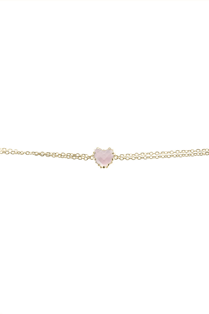 LOVE CLAW BRACELET ROSE QUARTZ - GOLD PLATED