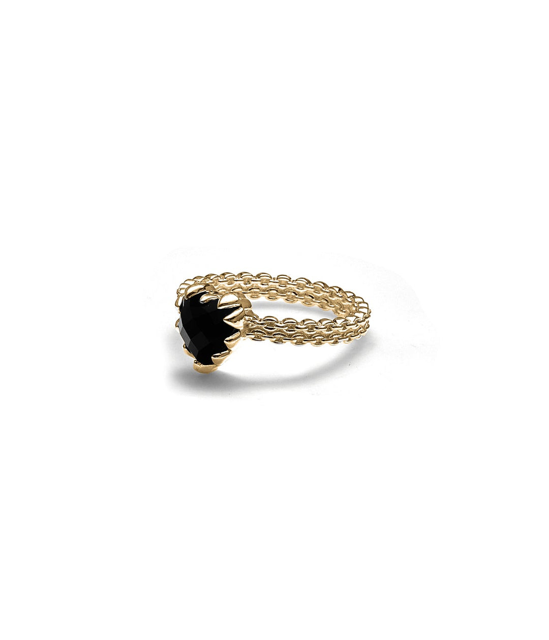 ORIGINAL SETTING - MINI LOVE CLAW RING ONYX - 18K GOLD VERMEIL
