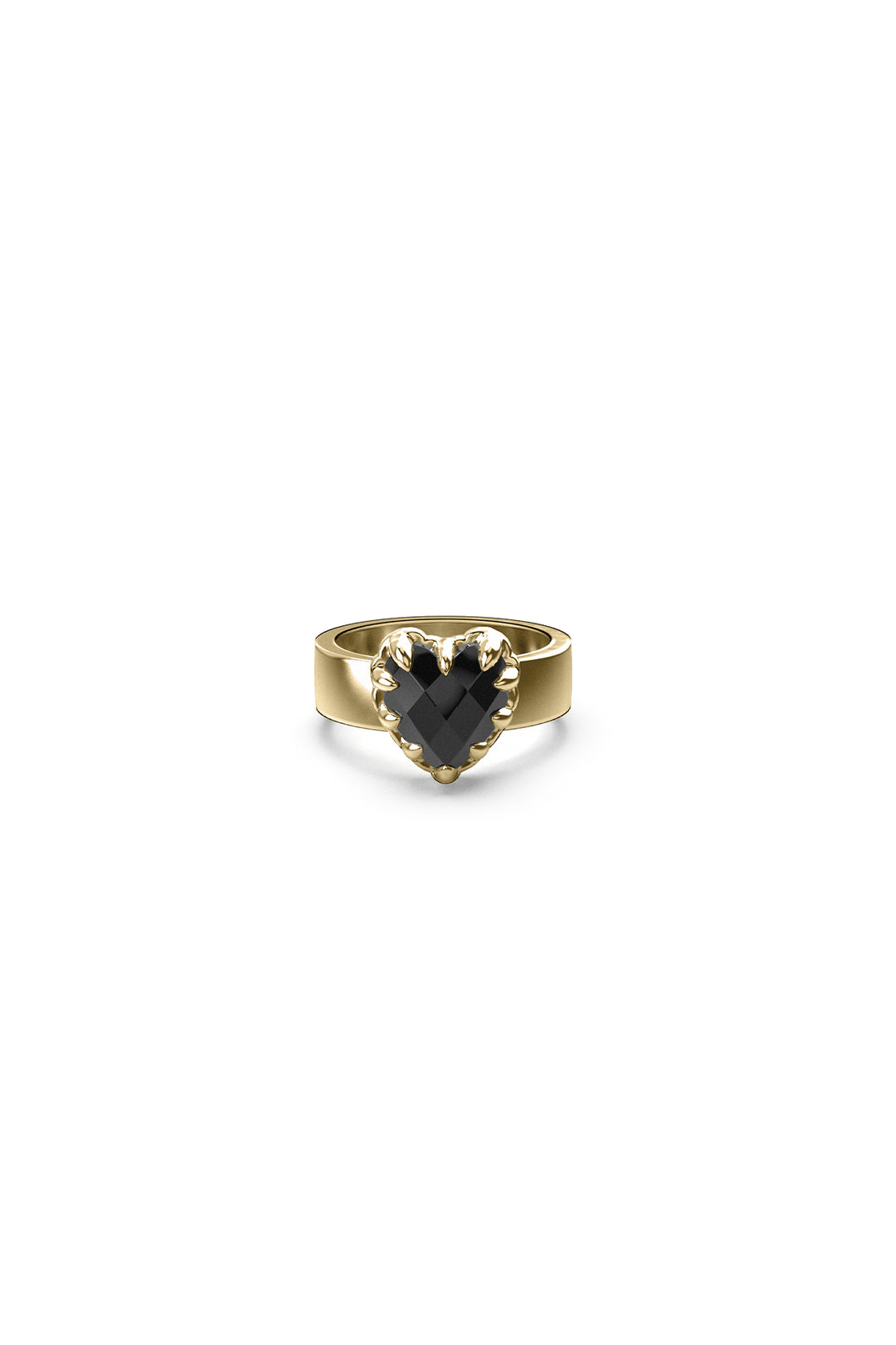 ORIGINAL SETTING - LOVE CLAW RING ONYX - 18K GOLD VERMEIL