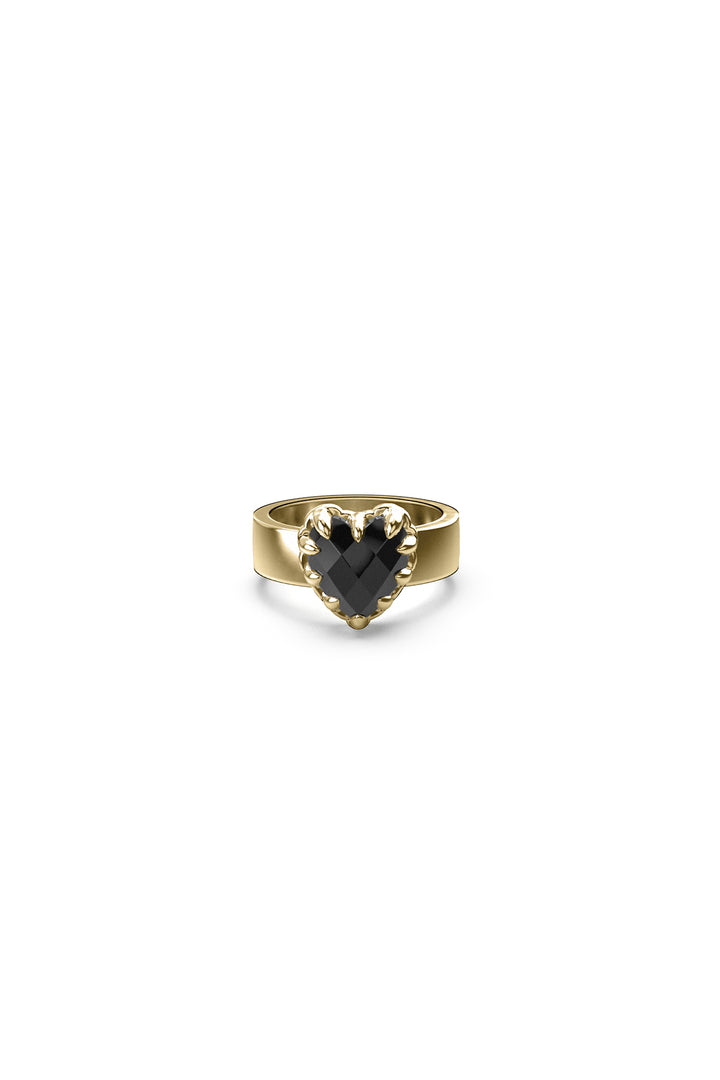 ORIGINAL SETTING - LOVE CLAW RING ONYX - 18K GOLD VERMEIL