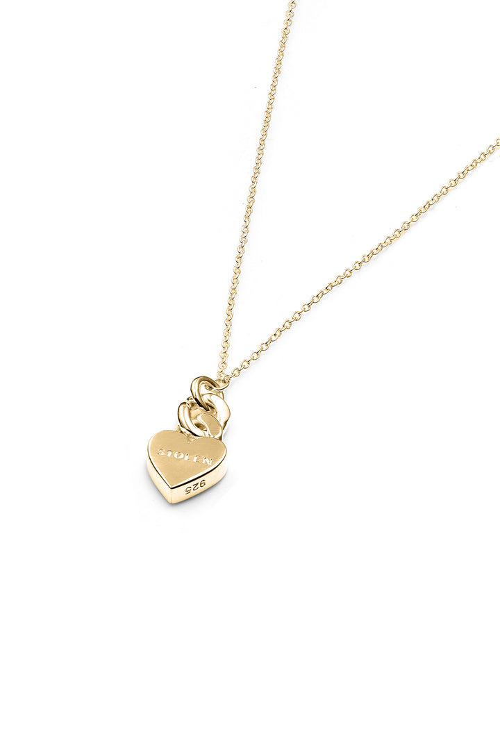 LOVE CHAIN PENDANT NECKLACE GOLD PLATED