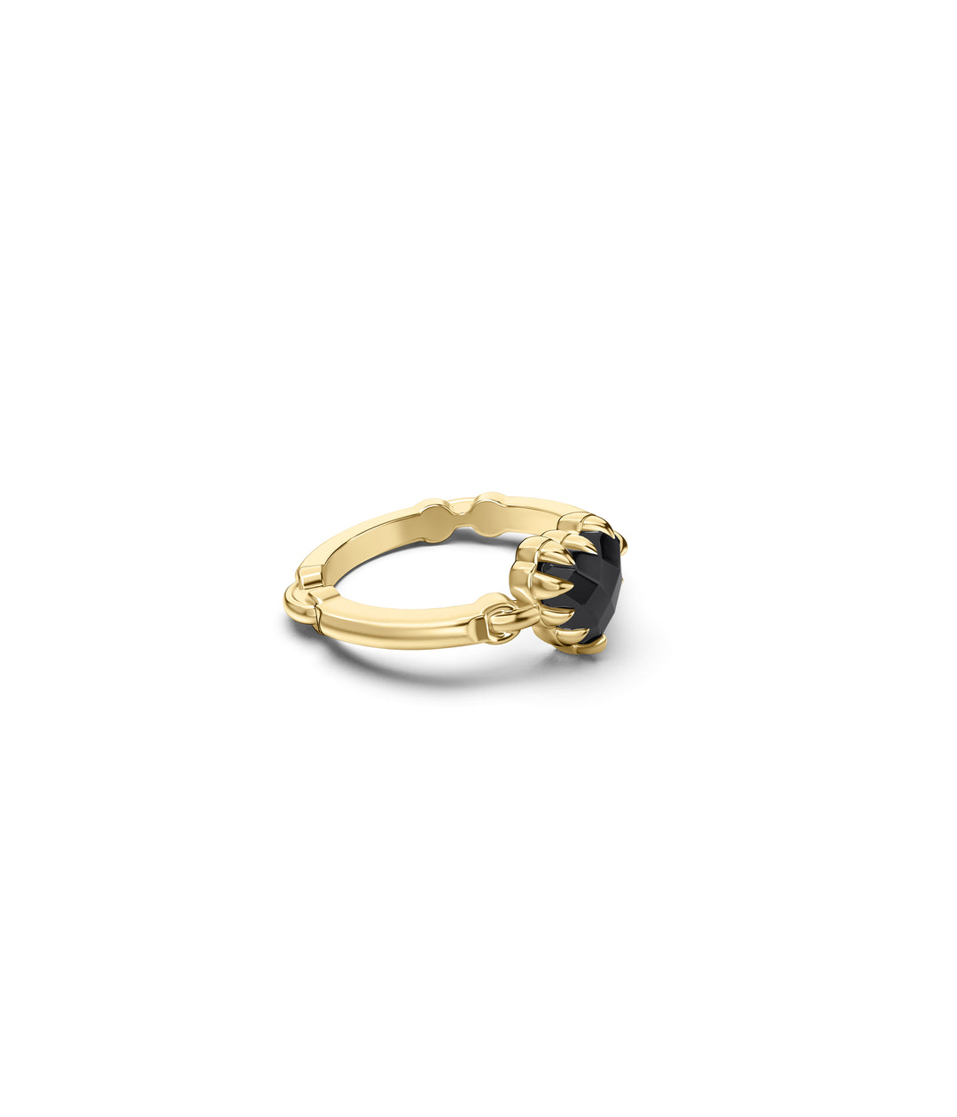 LOVE CLAW BAR RING - ONYX - 18K GOLD VERMEIL