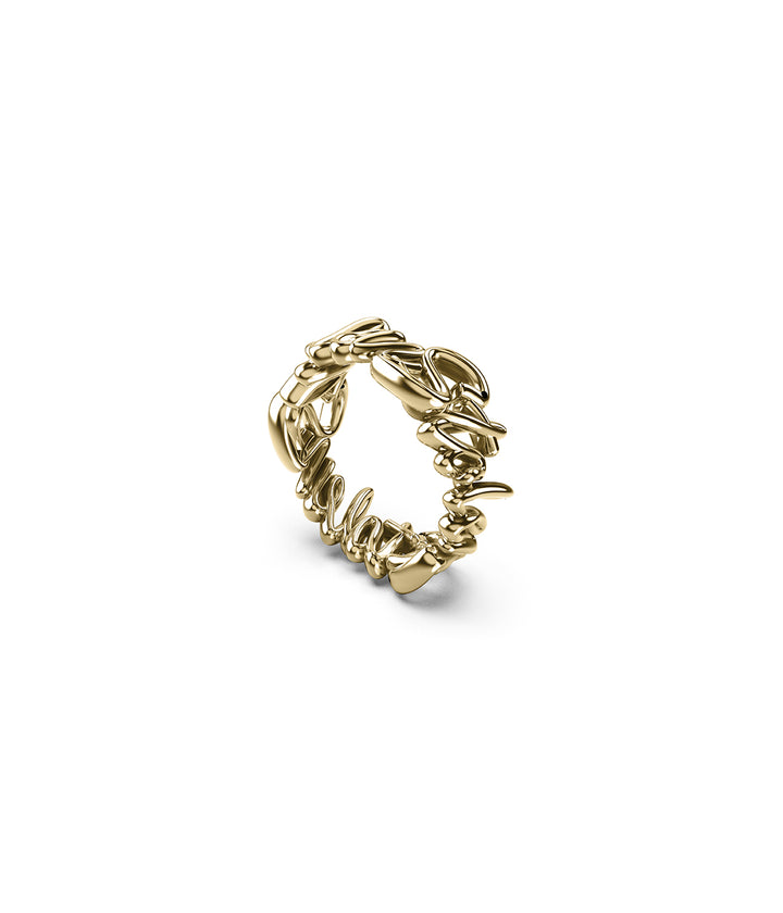 SENTIMENTAL SCRIPT RING - GOLD PLATED