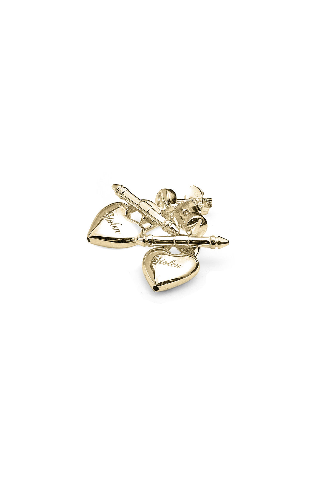 LOVE LOCKET FOB EARRINGS GOLD PLATED