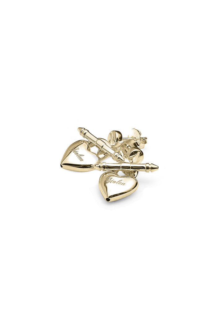 LOVE LOCKET FOB EARRINGS GOLD PLATED