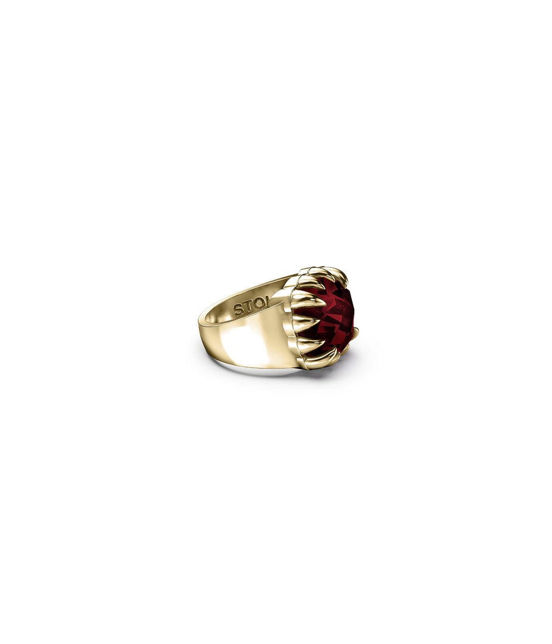 CLAW RING GARNET - GOLD VERMEIL