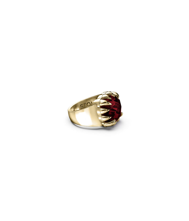 CLAW RING GARNET - GOLD VERMEIL