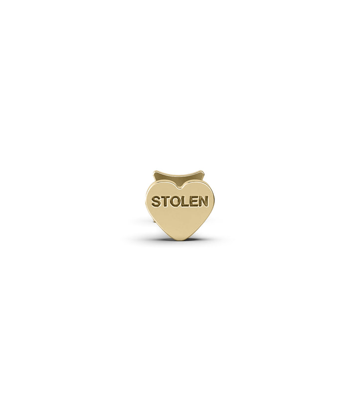 STOLEN HEART CARTILAGE SINGLE STUD - 9K YELLOW GOLD